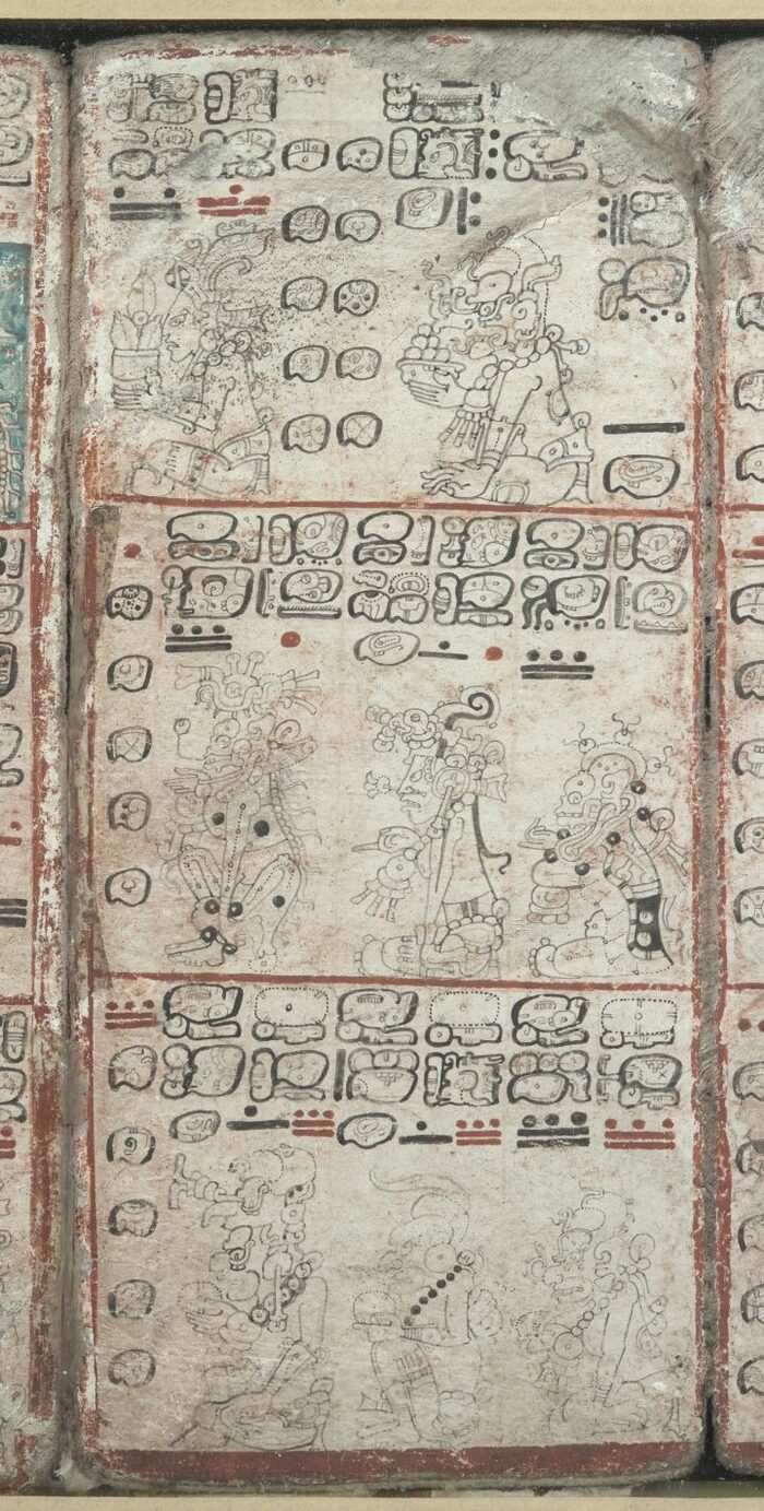 Ein Blatt aus einer alten Handschrift mit fremden Zeichen